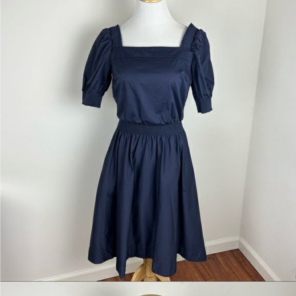 Gal Meets Glam Blue Anastasia Double Square Neck Dress